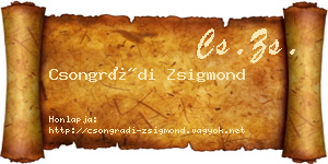 Csongrádi Zsigmond névjegykártya